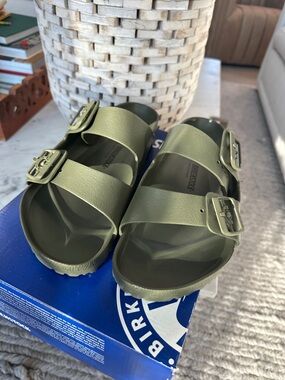 Birkenstock Men's Two-Strap EVA Sandals in Olive